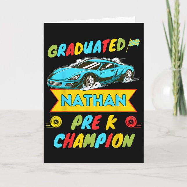 2026 Car Nathan Personalised Last Day Of Pre K Gra Card (Front)