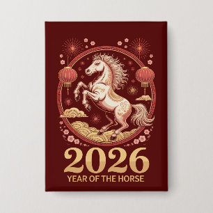 2026 Chinese New Year Horse Zodiac Pin Button