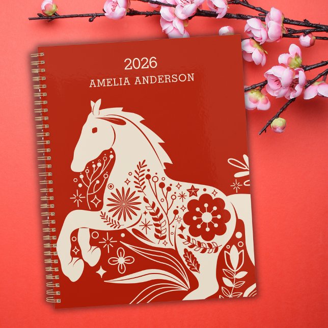 2026 Chinese New Year Of The Horse Floral Planner (Creator Uploaded)