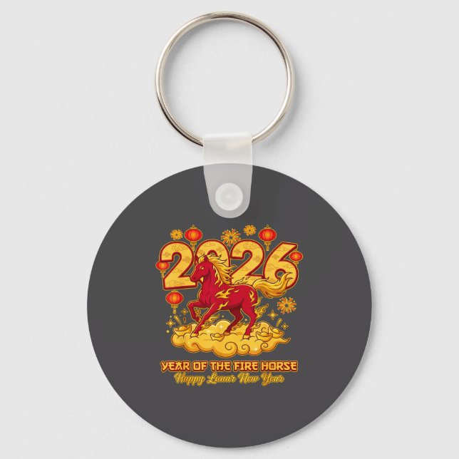 2026 Chinese New Year Of The Horse Lunar Zodiac  Key Ring (Front)