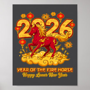 2026 Chinese New Year Of The Horse Lunar Zodiac  Poster
