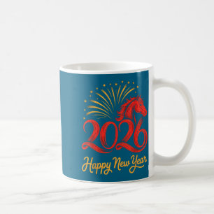 2026 Chinese Zodiac Horse Year Happy New Year Fire Coffee Mug