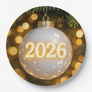 2026 Christmas Ornament Paper Plate