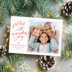 2026 CHRISTMAS PHOTO elegant script overlay red Holiday Card
