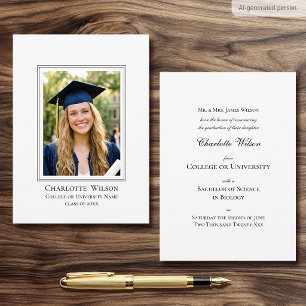 2026 Classic Graduation Announcement Photo Card