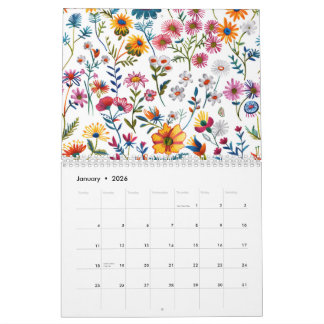 2026 Classic Wildflower Pattern Calendar