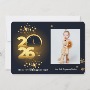 2026 Clock Photo Greeting Card
