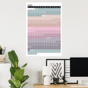 2026 Colorful Calendar Vertical Year Planner Poster