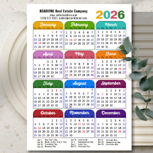 2026 Colour Calendar US Holidays Corporate Magneti