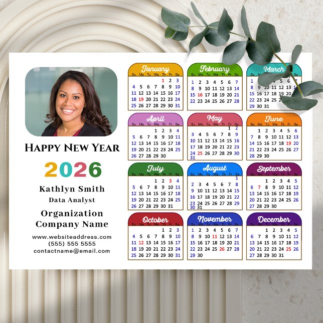 2026 Colour Calendar US Holidays Corporate Magneti (Creator Uploaded)