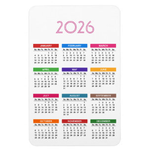 2026 Colourful Custom Calendar Magnet