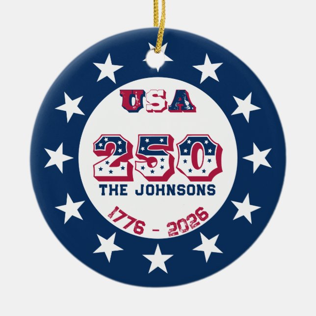 2026 Commemorative USA Custom Keepsake Ornament (Front)