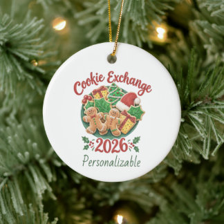 2026 Cookie Exchange Christmas Cookie Party Ceramic Tree Decoration
