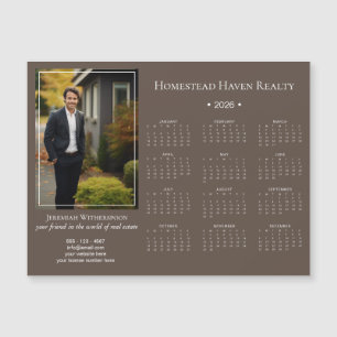 2026 Corporate Magnetic Photo Calendar - Brown