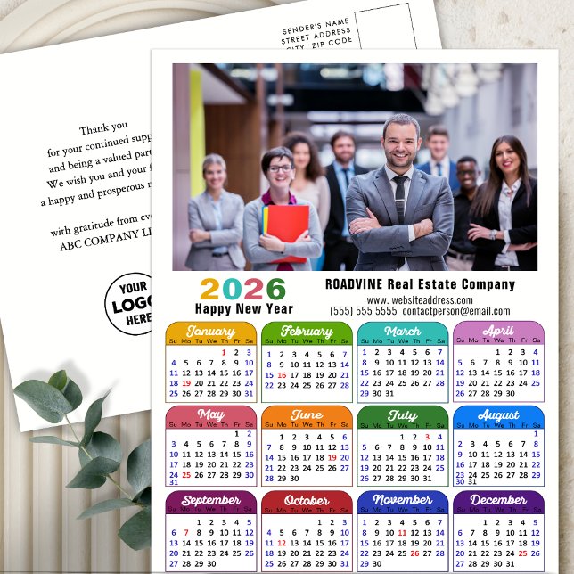 2026 Corporate Photo Colourful Calendar US Holiday (Creator Uploaded)