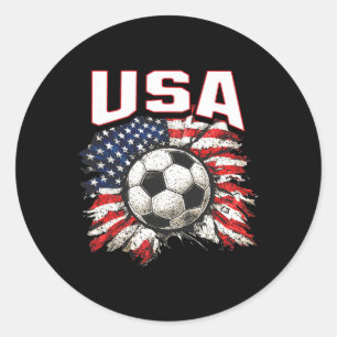2026 Cup Flag Soccer Pride Fun Family Usa  Classic Round Sticker