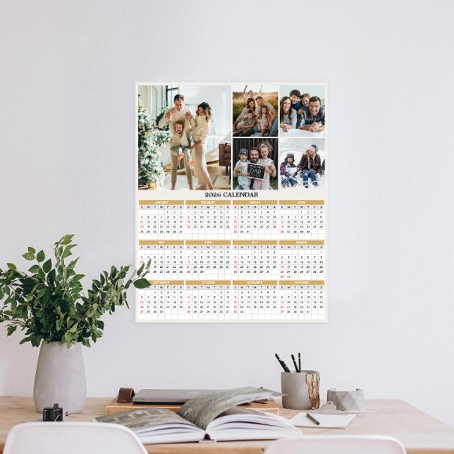 2026 Custom Family Collage Photo Calendar Poster (Personalize 2026 with our custom photo calendar poster—display favorite photos and stay organized.)