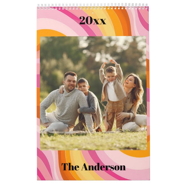 2026 Custom Family Photo Vintage 70s Calendar (Cover)