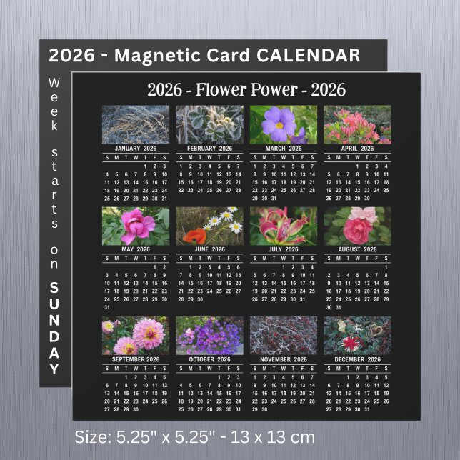 2026 Custom Flower magnetic black Calendar SU (Creator Uploaded)