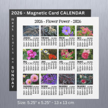 2026 Custom Flower magnetic white Calendar SU