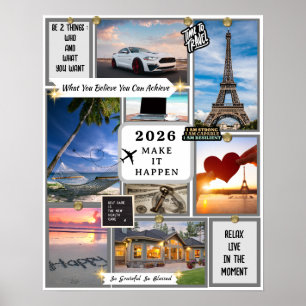 2026 Custom Law of Attraction Vision Board Goal  Poster