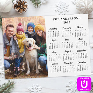 2026 Custom Photo Family 12 Month Calendar Magnet