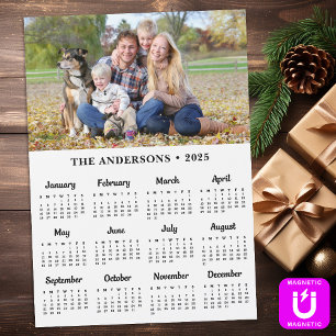 2026 Custom Photo Modern Family Calendar Magnetic 