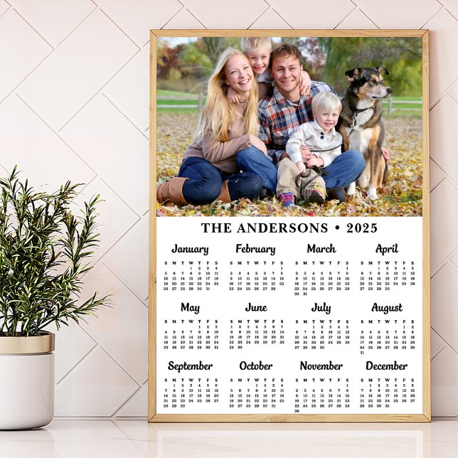 2026 Custom Photo Modern Year 12 Month Calendar Poster (Creator Uploaded)
