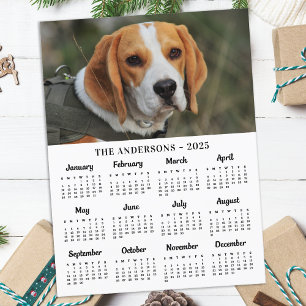 2026 Custom Photo Pet Puppy Dog New Year Calendar Holiday Postcard