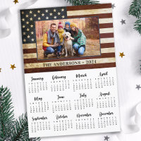2026 Custom Photo Vintage American Flag Patriotic