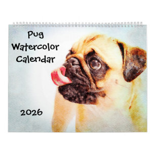 2026 Cute Pug Dog Mama Mom Owner Pug Lovers Gift Calendar