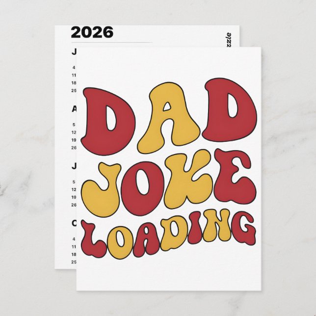2026 Dad Jokes Advent Calendar Christmas Countdown Postcard (Front/Back)