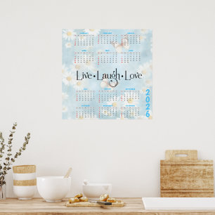 2026 Daisy Butterfly Calendar Poster