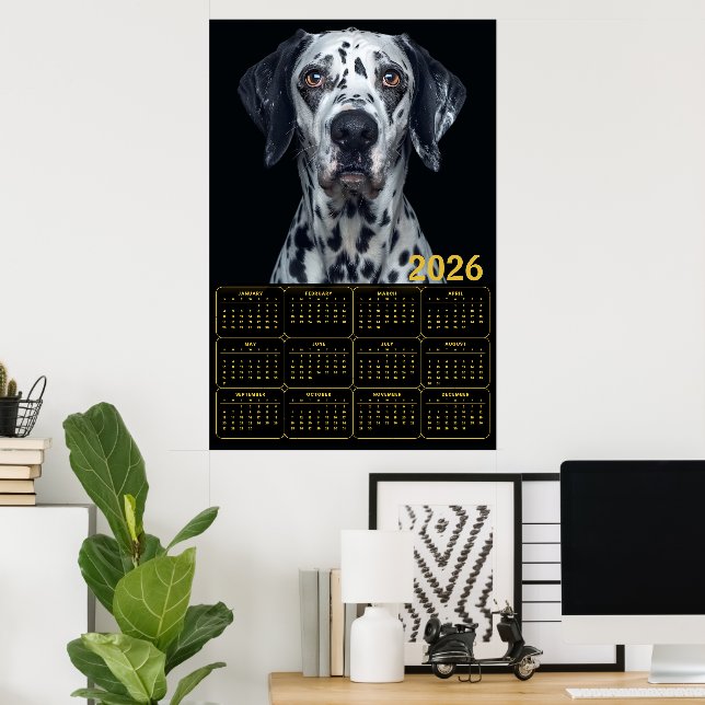 2026 Dalmatian Dog Calendar  Poster (Home Office)