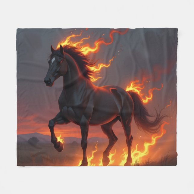„2026 – Das Jahr des Feuerpferds“ Fleece Blanket (Front (Horizontal))