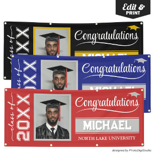2026 Editable Graduation Banner with Name & School