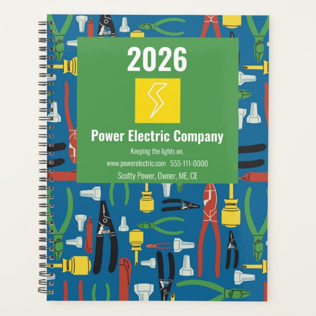 2026 Electrician Professional Blank Yearly Planner (Front)