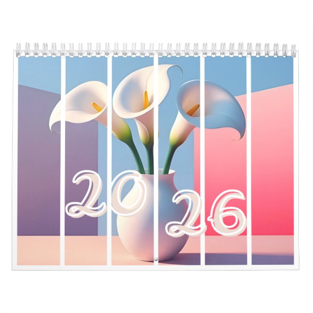 2026 Elegant Calla Lily Floral Calendar (Cover)