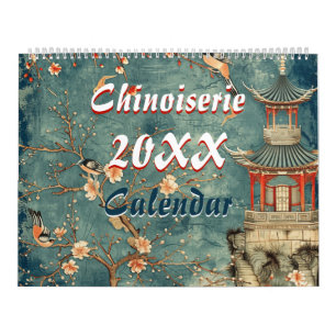 2026 elegant chinoiserie wall  calendar