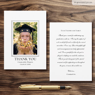 2026 Elegant Graduation Thank You Photo Card