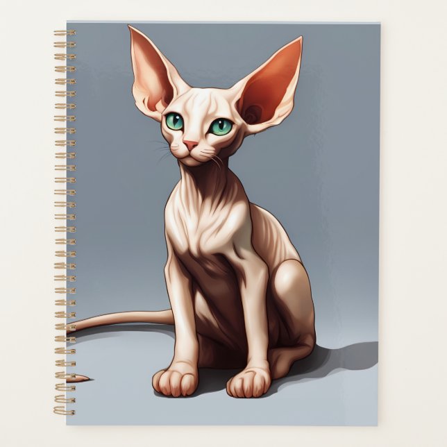 2026 Elf Sphynx Cat Calendar Planner (Front)