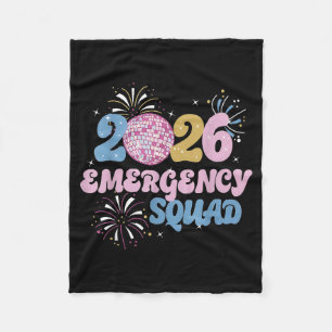 2026 Emergency Squad Er Nurse Happy New Year Disco Fleece Blanket