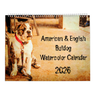 2026 English Bulldog British American Bully Gift Calendar