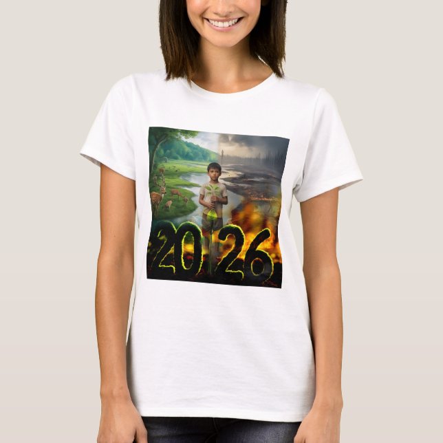 2026 Environmental Awareness Poster – Hope vs Dest T-Shirt (Front)
