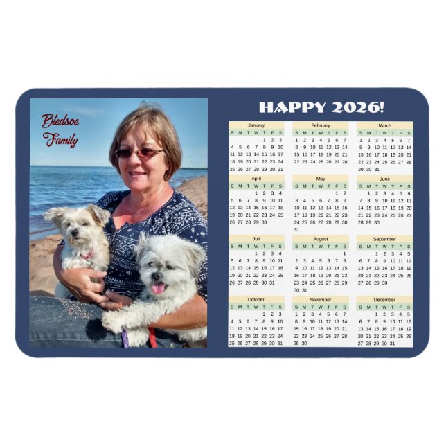 2026 Family Calendar Photo Magnet (Horizontal)