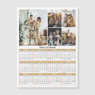 2026 Family Photos Calendar Magnetic Card