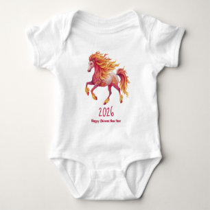 2026 Fiery Horse – Happy Chinese New Year Baby Bodysuit