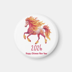 2026 Fiery Horse – Happy Chinese New Year Magnet