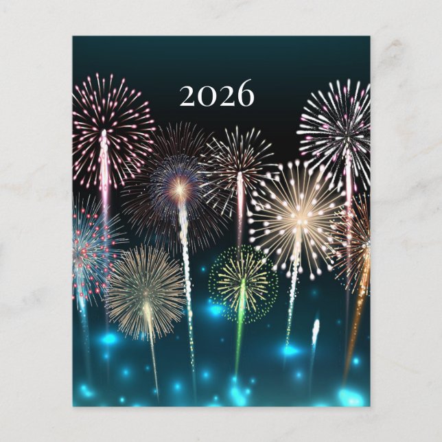 2026 Fireworks, Happy New Year Flyer (Front)