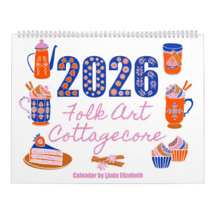 2026 Folk Art Cottagecore Grannycore Traditional Calendar